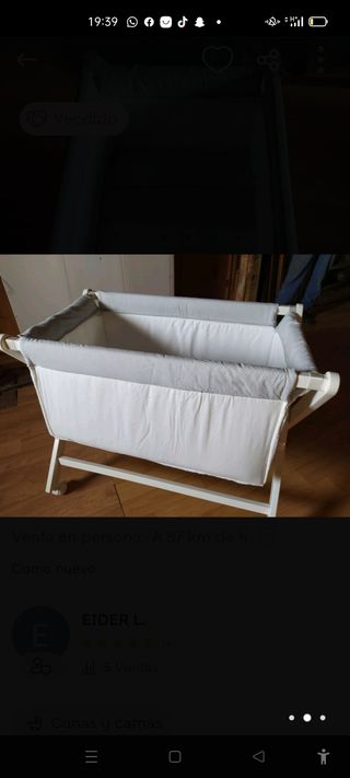 Minicuna + colchón viscoelástico comprado