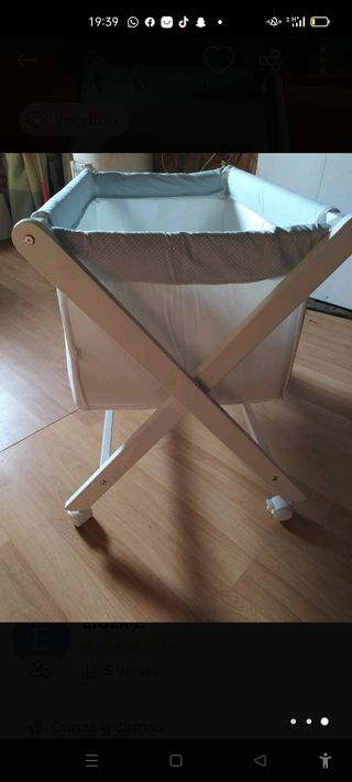 Minicuna + colchón viscoelástico comprado