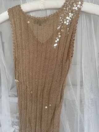 lentejuelas dorado fiesta cóctel Adolfo D