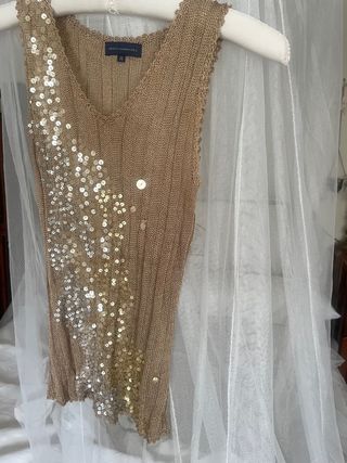 lentejuelas dorado fiesta cóctel Adolfo D