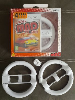 Juego wii-U Mad Tracks+3volantes"NUEVOS"