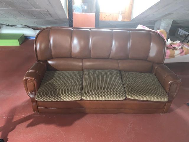 Sofà 3 plazas marrón