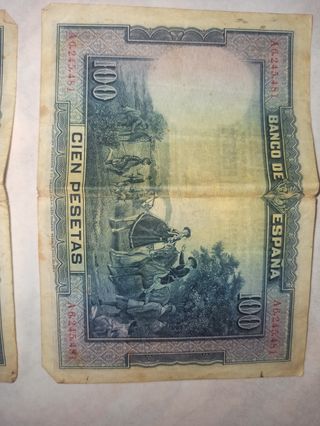 Billetes 500,100,50 y 25 pesetas 1928-31 y 1971