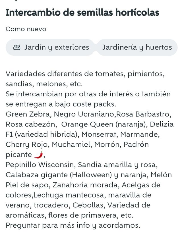 Intercambio de semillas