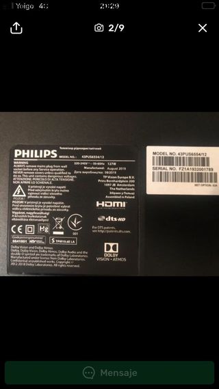 Philips 43PUS6554/12 despiece