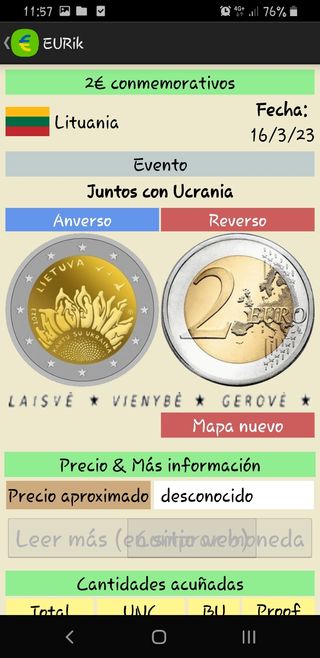 Moneda conmemorativa de 2 euros Lituania 2023