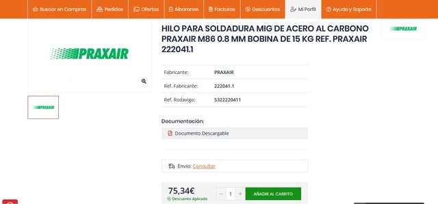 Bobina de hilo para soldadura MIG /MAG