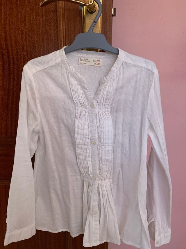 Blusa niña blanca Zara