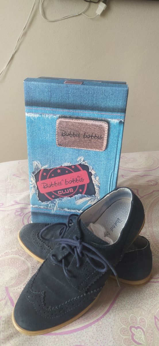 Zapato serraje comunión niño azul marino