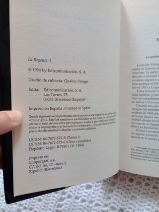 LIBRO "LA REGENTA"