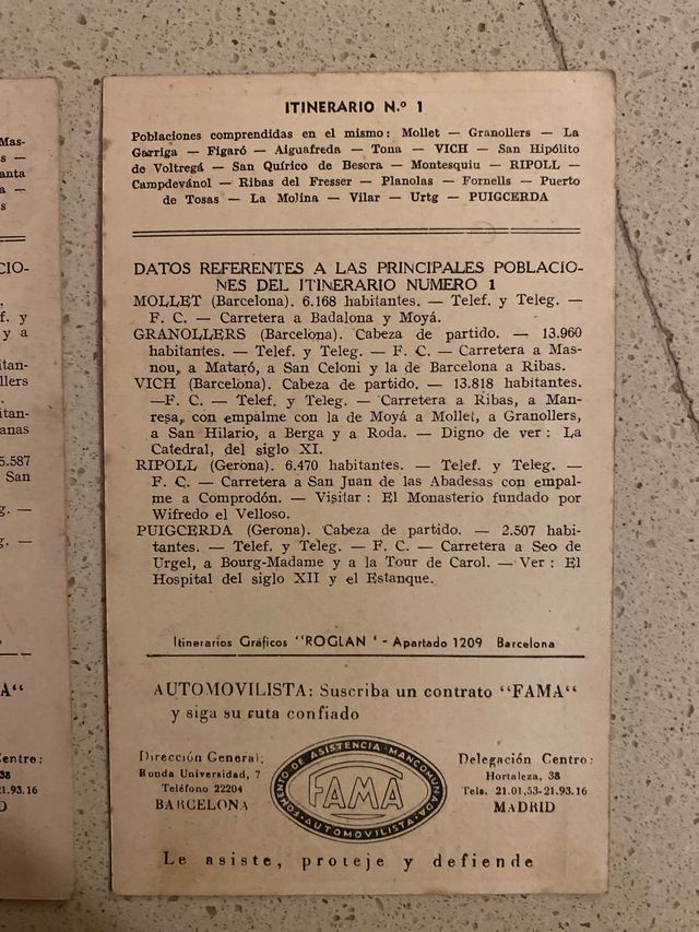 Postales de rutas antiguas