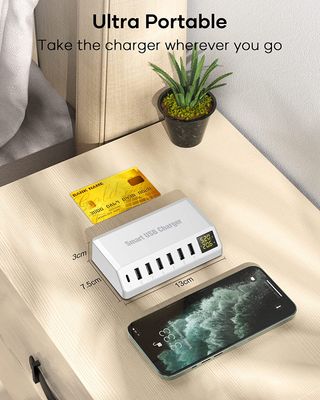Cargador USB C y 7-Puertos Cargador USB-A