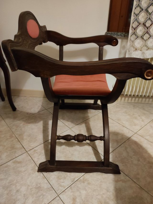 Sedia Savonarola Vintage inserti velluto