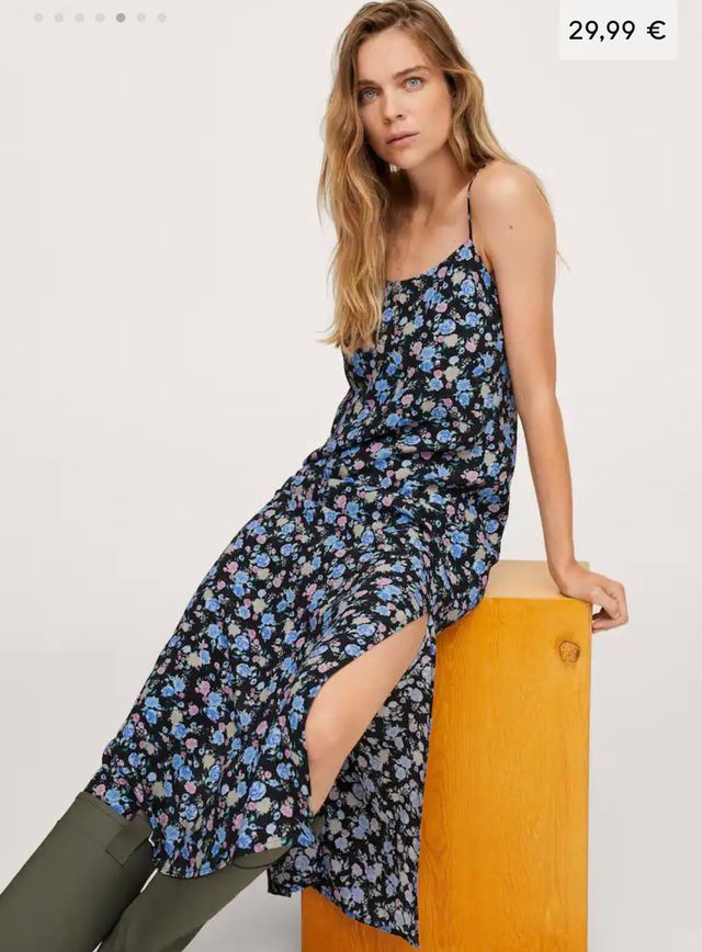 Vestido estampado tirantes Mango 