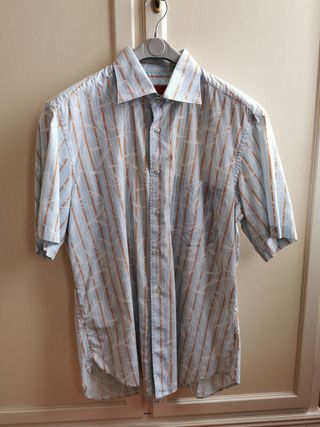 Camicia uomo manicacorta puro cotone in fantasia L