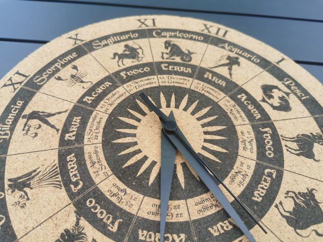 Orologio in sughero segni zodiacali/zodiaco