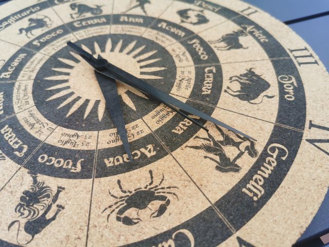 Orologio in sughero segni zodiacali/zodiaco