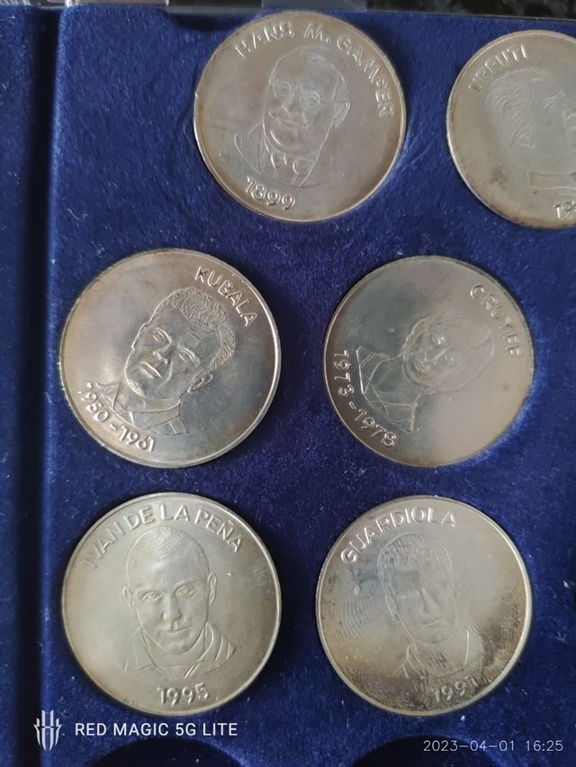 conjunto de monedas de plata de ley