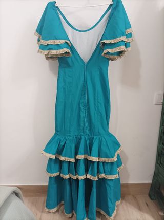 Traje flamenca azul petróleo talla S-M