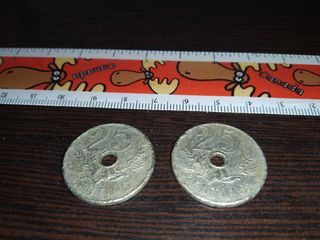 2 Monedas 25 céntimos de Peseta 1927 Madrid