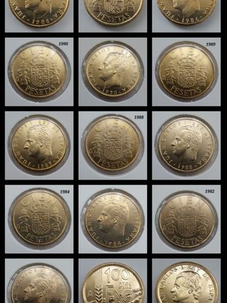 MONEDAS PESETAS JUAN CARLOS SC SIN CIRCULAR UNC
