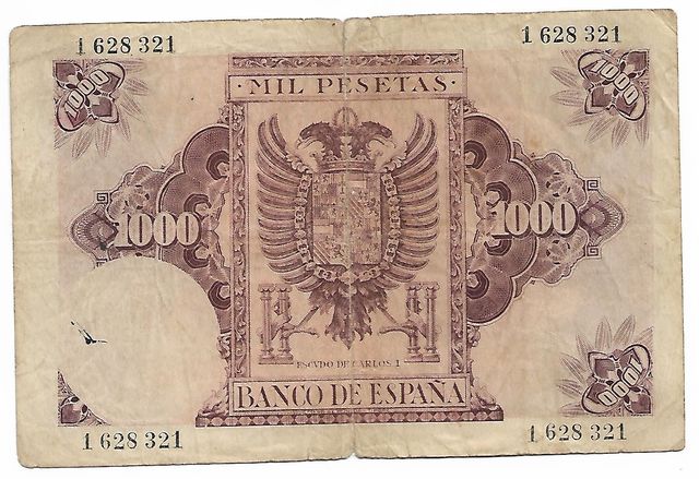 BILLETE 1000 PTAS CARLOS I DE 1940