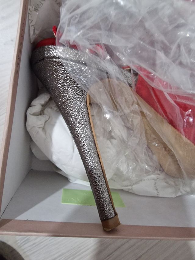 CAFENOIR scarpe rosse con plateau