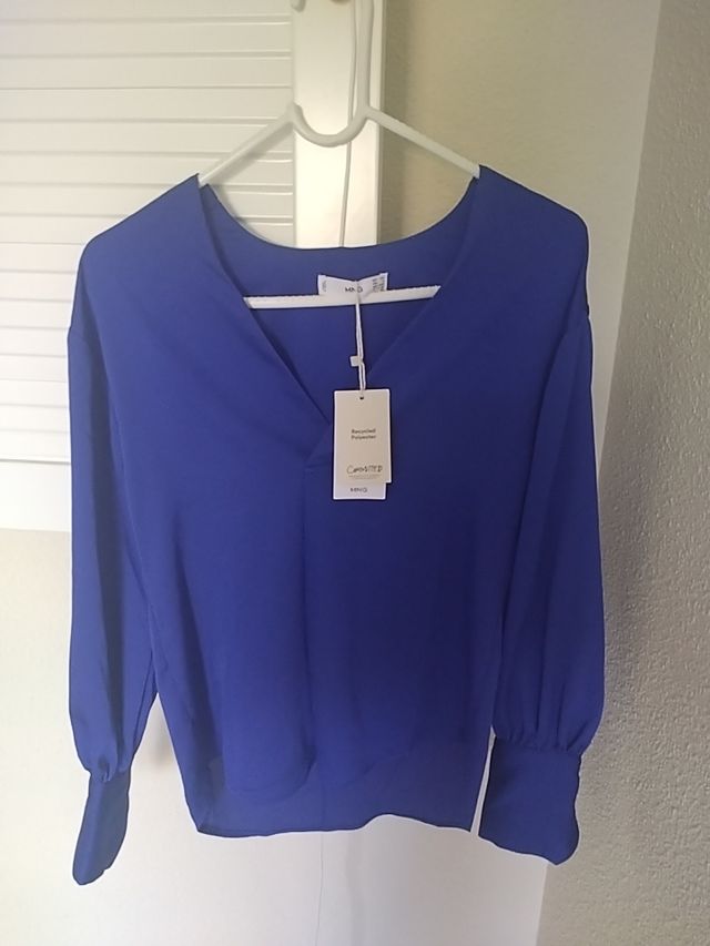 Blusa azul a estrenar Mango Xxs