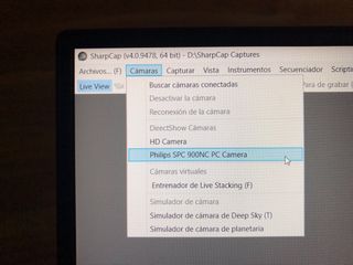 Webcam Philips SPC 900 Astrofotografía