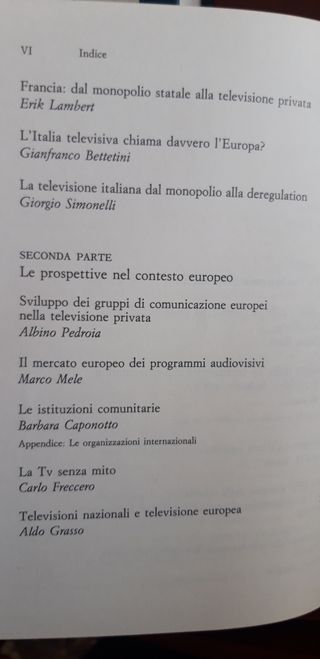LA TELEVISIONI IN EUROPA 2 VOLUMENES