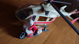 PLAYMOBIL helicóptero de rescate más moto