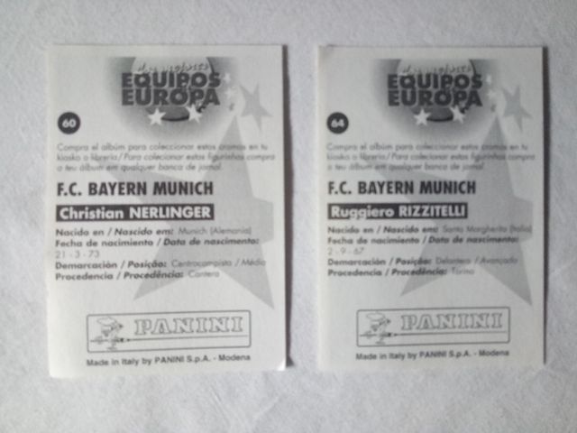 Álbum de cromos. Los mejores equipos de Europa