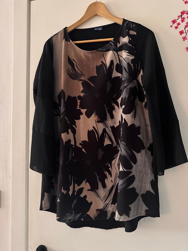 Camicia casacca retro nero davanti fantasia 