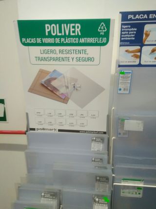 metacrilato placas de vidrio sintetico 