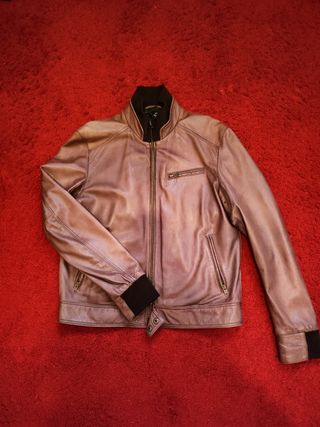 Chaqueta de cuero marrón (piel de oveja)