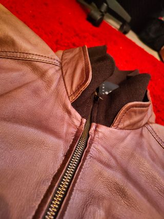 Chaqueta de cuero marrón (piel de oveja)