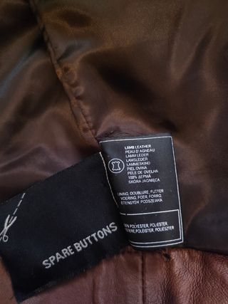 Chaqueta de cuero marrón (piel de oveja)