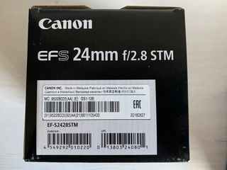 Objetivo Canon EFS 24 mm  f/ 2.8 STM
