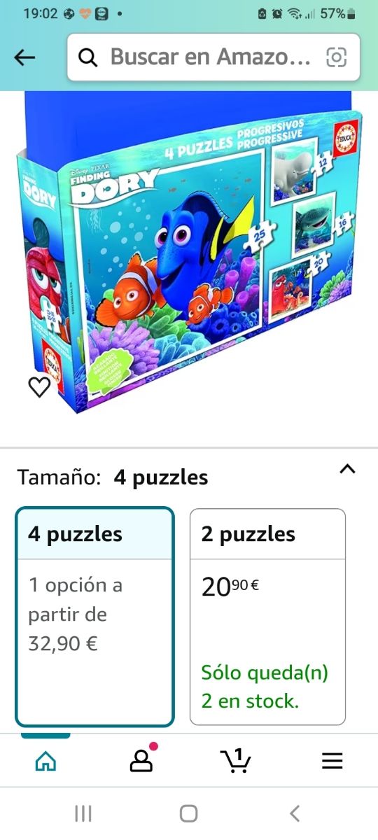 OPORTUNIDAD: MALETIN 4 Puzzles Buscando a Dory