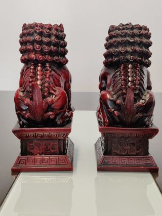 Temple Leones Foo Perros Arte Asiático Chino Feng