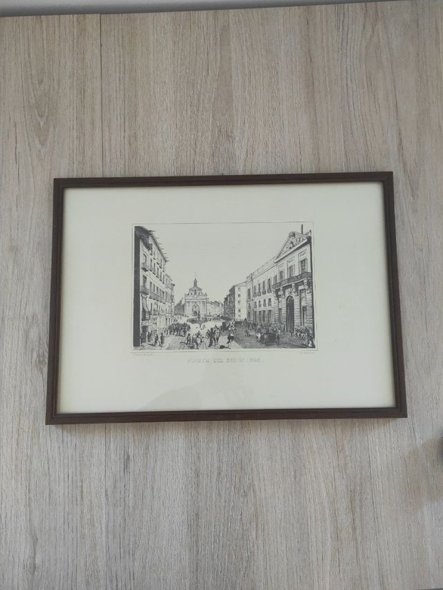 Cuadro lámina Puerta del Sol marco madera calidad