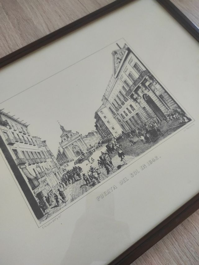 Cuadro lámina Puerta del Sol marco madera calidad