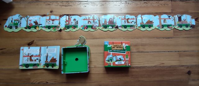 Libro-tren-rompecabezas animales del bosque