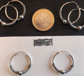 Pendiente de plata labrado