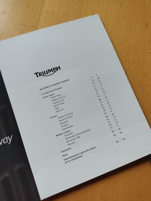 Catalogo Triumph Motocicletas 2008