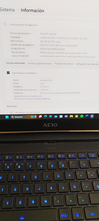 Portátil gigabyte Aero 15 gamer y edición 