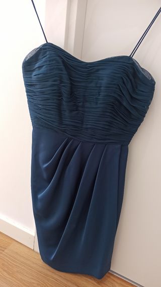 Vestido de fiesta azul noche Adolfo Domínguez Cost