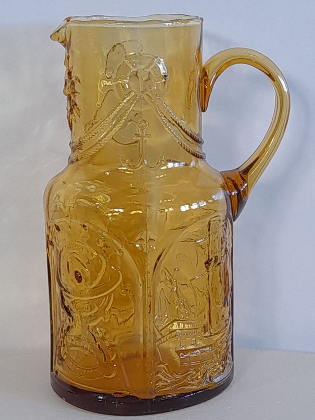 Set Caraffa +Bicchieri Made Italy Vetro Art Glass