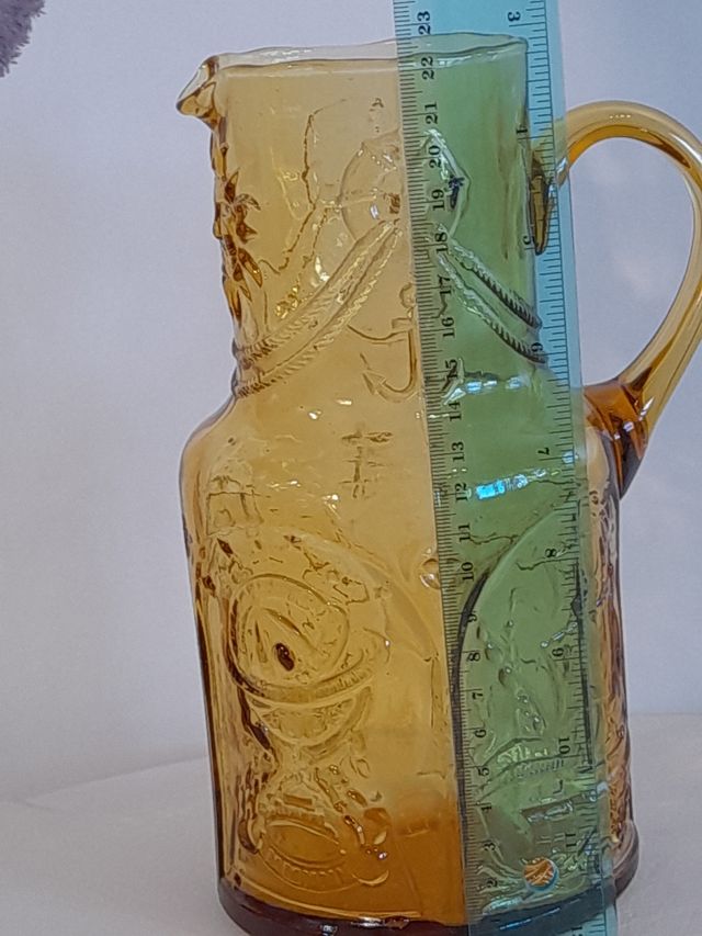 Set Caraffa +Bicchieri Made Italy Vetro Art Glass