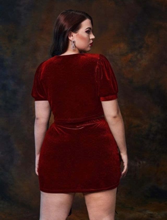 Conjunto terciopelo T.52 burdeos 